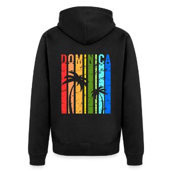 Dominica Karibik Insel Urlaub Idee - Unisex Premium Bio Zip Hoodie - Schwarz - Hinten - Nico (187cm)