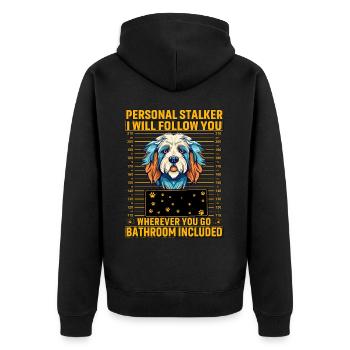 Chien bichon havanais dicton drôle - Veste à capuche bio Premium Unisexe - noir - Dos - Nico (187cm)