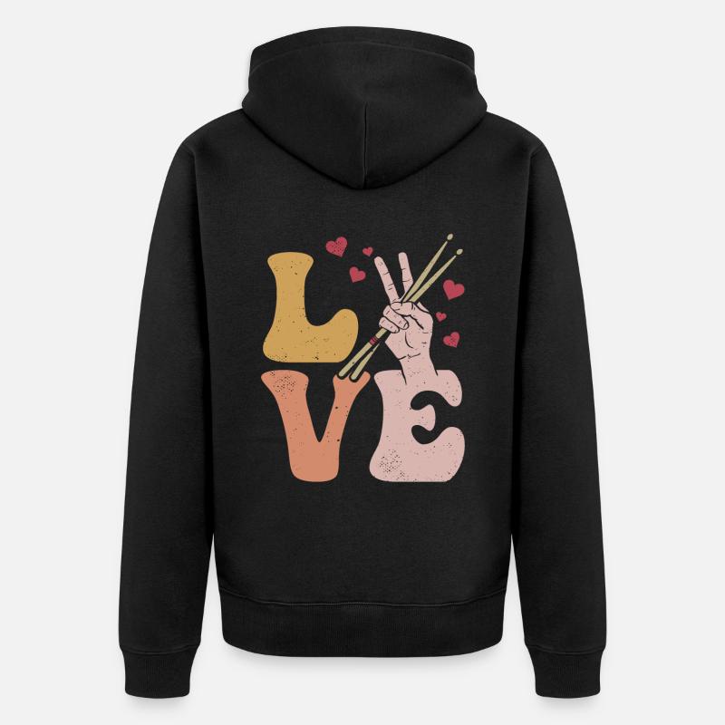 Batteur Batteur LOVE - Veste à capuche bio Premium Unisexe - noir