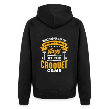 Croquet Que se passe-t-il au Croquet Game Mallet - Veste à capuche bio Premium Unisexe - noir - Dos - Nico (187cm)