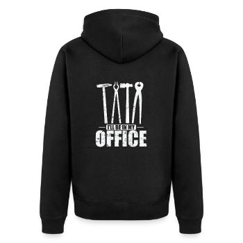 I'll be in my Office metalworker profession - Unisex Premium Organic Zip Hoodie - black - Back - Nico (187cm)