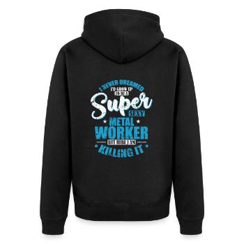 Je deviendrais un métallurgiste super sexy - Veste à capuche bio Premium Unisexe - noir - Dos - Nico (187cm)