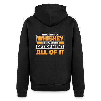 Pensioner pension funny - Unisex Premium Organic Zip Hoodie - black - Back - Nico (187cm)