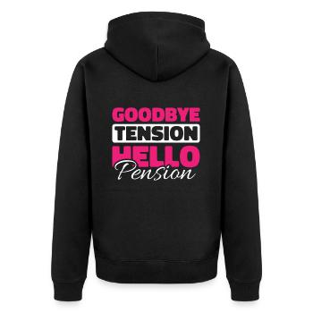 Pensioner Pension Funny - Unisex Premium Organic Zip Hoodie - black - Back - Nico (187cm)