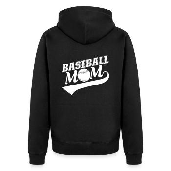 Baseball Mom, Baseball Mom - Unisex Premium Organic Zip Hoodie - black - Back - Nico (187cm)