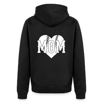 Baseball Mom Baseball Mom - Unisex Premium Organic Zip Hoodie - black - Back - Nico (187cm)