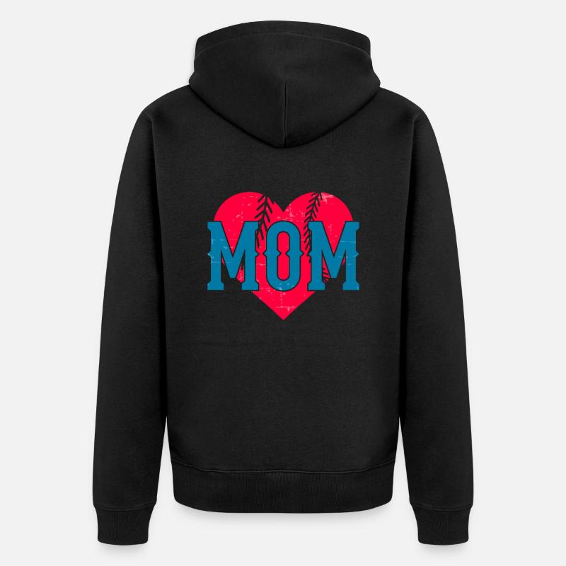Baseball Mutter Baseball Mama - Unisex Premium Bio Zip Hoodie - Schwarz