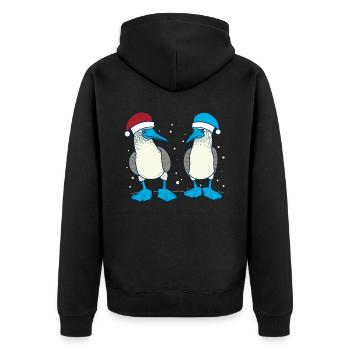 Blue-footed booby Christmas - Unisex Premium Organic Zip Hoodie - black - Back - Nico (187cm)