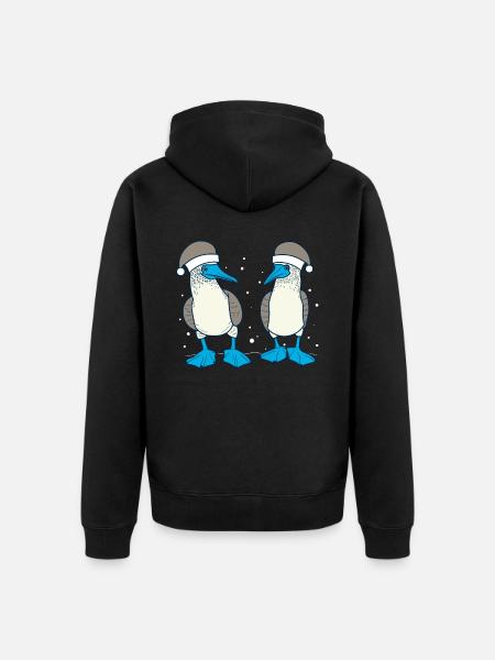Blue-footed booby Christmas - Unisex Premium Organic Zip Hoodie - black