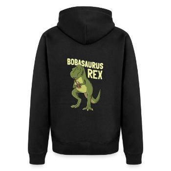 Bubble Tea Drink Pearl Milk Tea Lover Kawaii Boba - Unisex Premium Bio Zip Hoodie - Schwarz - Hinten - Nico (187cm)