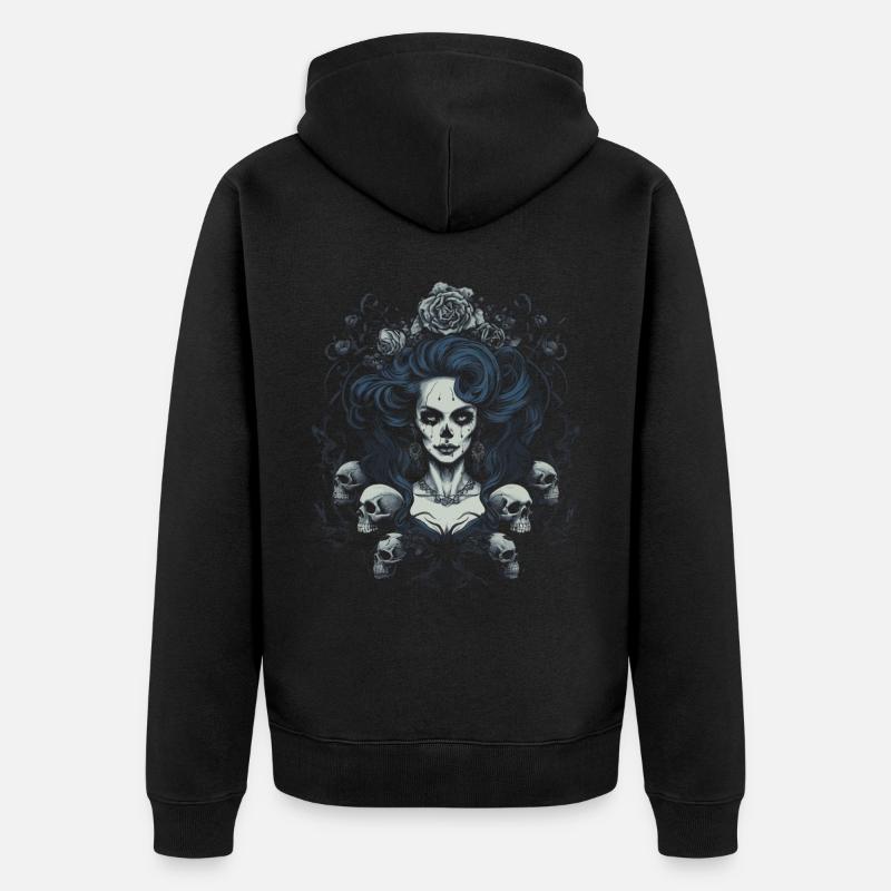 Gothic Ästhetik Goth - Unisex Premium Bio Zip Hoodie - Schwarz