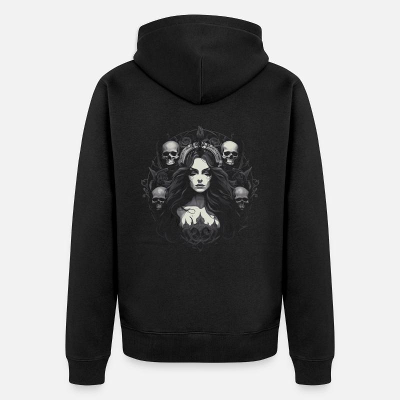 Gothic Ästhetik Goth - Unisex Premium Bio Zip Hoodie - Schwarz