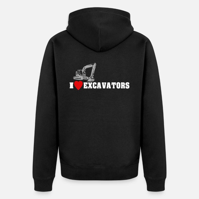 Bagger Liebe Baggern - Unisex Premium Bio Zip Hoodie - Schwarz