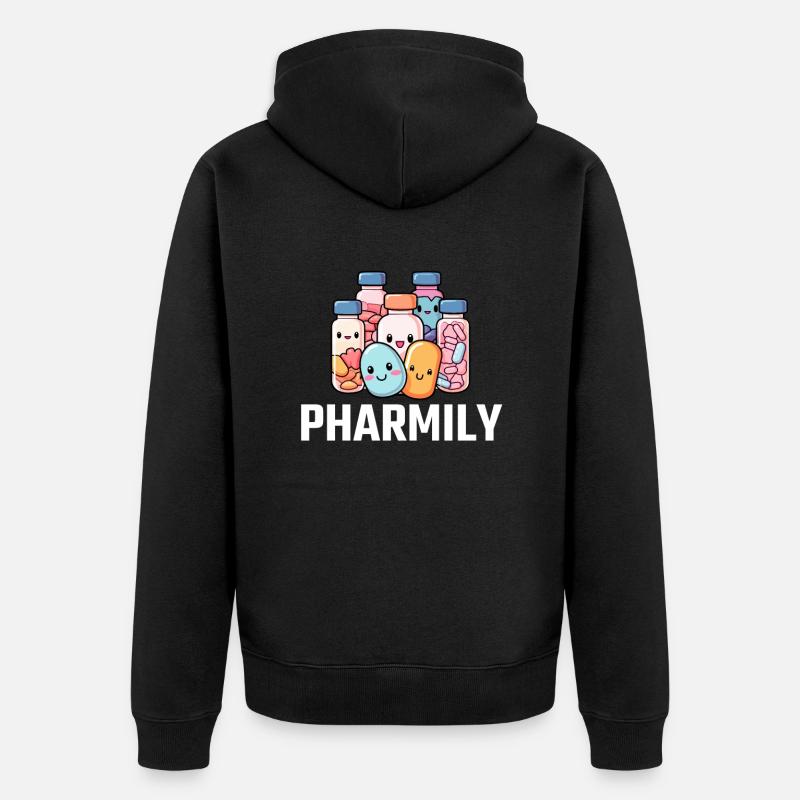 Pharmacist Technician, definition of Pharmily - Unisex Premium Bio Zip Hoodie - Schwarz