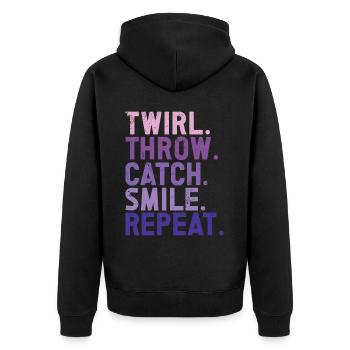 Baton Twirling Girl Twirler Majorette - Unisex Premium Organic Zip Hoodie - black - Back - Nico (187cm)