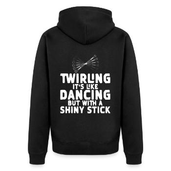 Baton Twirling Girl Twirler Majorette - Unisex Premium Organic Zip Hoodie - black - Back - Nico (187cm)