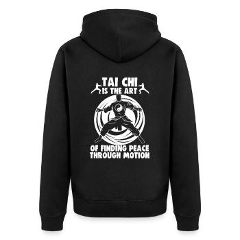 Le Tai Chi est l’art de trouver la paix Le Taijiquan - Veste à capuche bio Premium Unisexe - noir - Dos - Nico (187cm)