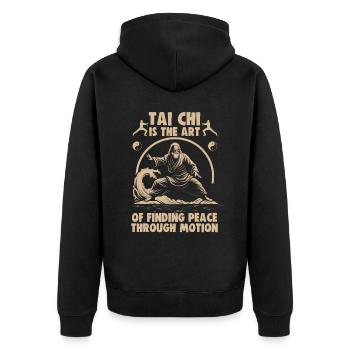 Le Tai Chi est l’art de trouver la paix Le Taijiquan - Veste à capuche bio Premium Unisexe - noir - Dos - Nico (187cm)