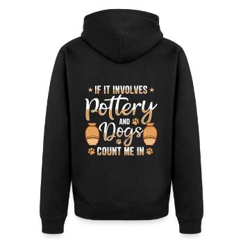 Pottery Lovers Clay Ceramic Kiln - Unisex Premium Organic Zip Hoodie - black - Back - Nico (187cm)