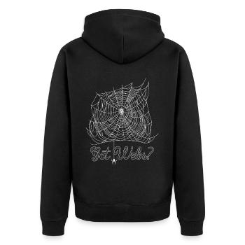 Spinnenliebhaber Spinnentiernetz Terrarium - Unisex Premium Bio Zip Hoodie - Schwarz - Hinten - Nico (187cm)