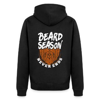 Beard Lover Bearded Man Ginger - Unisex Premium Organic Zip Hoodie - black - Back - Nico (187cm)
