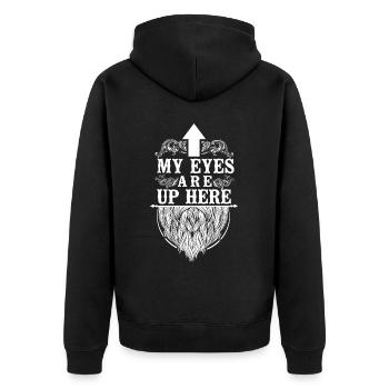 Beard Lover Bearded Man My Eyes - Unisex Premium Bio Zip Hoodie - Schwarz - Hinten - Nico (187cm)