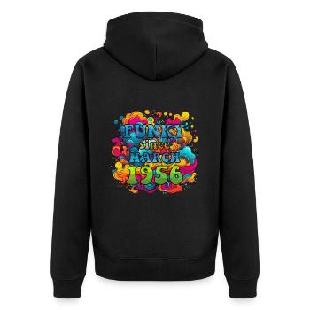 Funky Birthday: Mars 1956 - Psychadelic - Veste à capuche bio Premium Unisexe - noir - Dos - Nico (187cm)