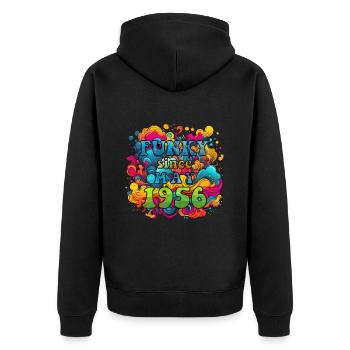 Funky Birthday: Mai 1956 - Psychadelic - Veste à capuche bio Premium Unisexe - noir - Dos - Nico (187cm)