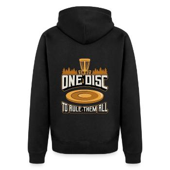 Flying Disc One Disc pour les gouverner tous Disc Golfing - Veste à capuche bio Premium Unisexe - noir - Dos - Nico (187cm)