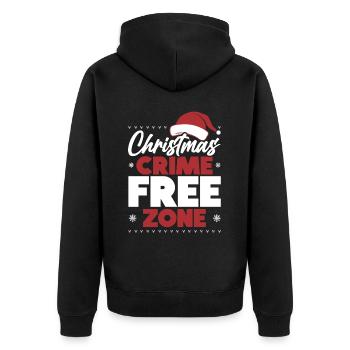 Zone sans crime de Noël Police du Père Noël - Veste à capuche bio Premium Unisexe - noir - Dos - Nico (187cm)