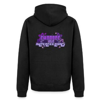 Embrace Your Imperfections Positivity Quote Y2K Ae - Unisex Premium Bio Zip Hoodie - Schwarz - Hinten - Nico (187cm)