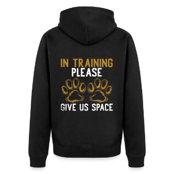 Hundetrainer Welpe Lustiges Haustier Training - Unisex Premium Bio Zip Hoodie - Schwarz - Hinten - Nico (187cm)