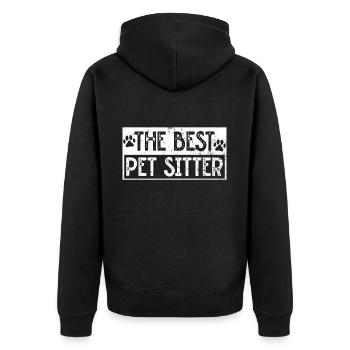 Hundetrainer Welpe Lustiges Haustier Training - Unisex Premium Bio Zip Hoodie - Schwarz - Hinten - Nico (187cm)