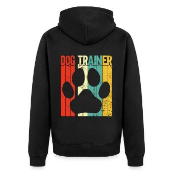Hundetrainer Welpe Lustiges Haustier Training - Unisex Premium Bio Zip Hoodie - Schwarz - Hinten - Nico (187cm)