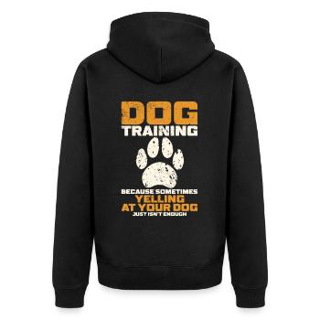 Hundetrainer Welpe Lustiges Haustier Training - Unisex Premium Bio Zip Hoodie - Schwarz - Hinten - Nico (187cm)