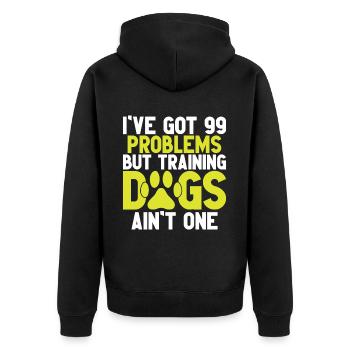 Hundetrainer Welpe Lustiges Haustier Training - Unisex Premium Bio Zip Hoodie - Schwarz - Hinten - Nico (187cm)