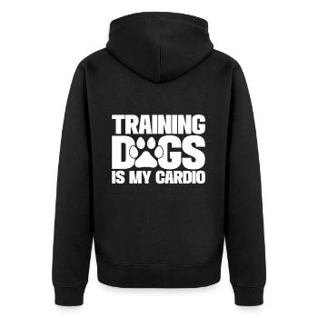 Hundetrainer Welpe Lustiges Haustier Training - Unisex Premium Bio Zip Hoodie - Schwarz - Hinten - Nico (187cm)