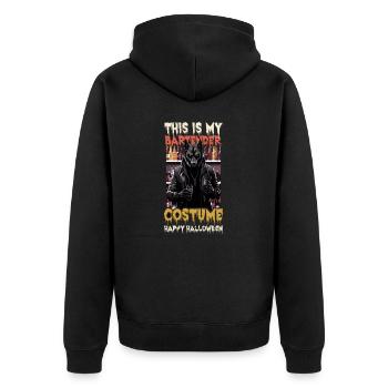 Halloween Barkeeper Das ist mein Barkeeper Kostüm - Unisex Premium Bio Zip Hoodie - Schwarz - Hinten - Nico (187cm)