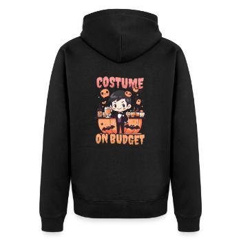 Halloween Barkeeper Kostüm mit kleinem Budget - Unisex Premium Bio Zip Hoodie - Schwarz - Hinten - Nico (187cm)