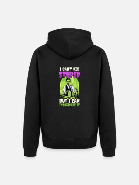 Halloween Barkeeper I Can Intoxicate - Unisex Premium Organic Zip Hoodie - black
