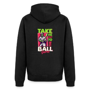 Baseball Halloween Take Me Out Ball Game - Unisex Premium Organic Zip Hoodie - black - Back - Nico (187cm)