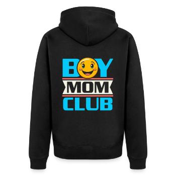 Junge Mama Beste Mama aller Zeiten Mutterschaft Muttertag - Unisex Premium Bio Zip Hoodie - Schwarz - Hinten - Nico (187cm)