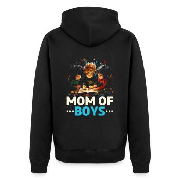 Junge Mama Beste Mama aller Zeiten Mutterschaft Muttertag - Unisex Premium Bio Zip Hoodie - Schwarz - Hinten - Nico (187cm)