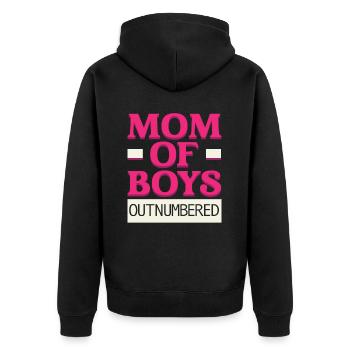 Junge Mama Beste Mama aller Zeiten Mutterschaft Muttertag - Unisex Premium Bio Zip Hoodie - Schwarz - Hinten - Nico (187cm)