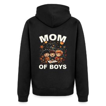 Junge Mama Beste Mama aller Zeiten Mutterschaft Muttertag - Unisex Premium Bio Zip Hoodie - Schwarz - Hinten - Nico (187cm)