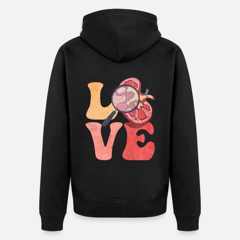 Dialyse-Techniker Dialyse-Techniker LOVE - Unisex Premium Bio Zip Hoodie - Schwarz