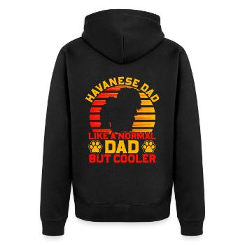 Havanese Dad like a normal Dad but Cooler - Unisex Premium Bio Zip Hoodie - Schwarz - Hinten - Nico (187cm)