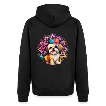 Chien havanais - Veste à capuche bio Premium Unisexe - noir - Dos - Nico (187cm)