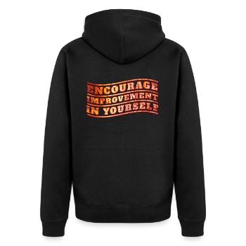 Groovy Retro Classic Hippie Tie Dye Inspirational - Unisex Premium Bio Zip Hoodie - Schwarz - Hinten - Nico (187cm)