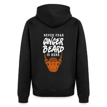 Beard Lover Bearded Man Ginger - Unisex Premium Organic Zip Hoodie - black - Back - Nico (187cm)